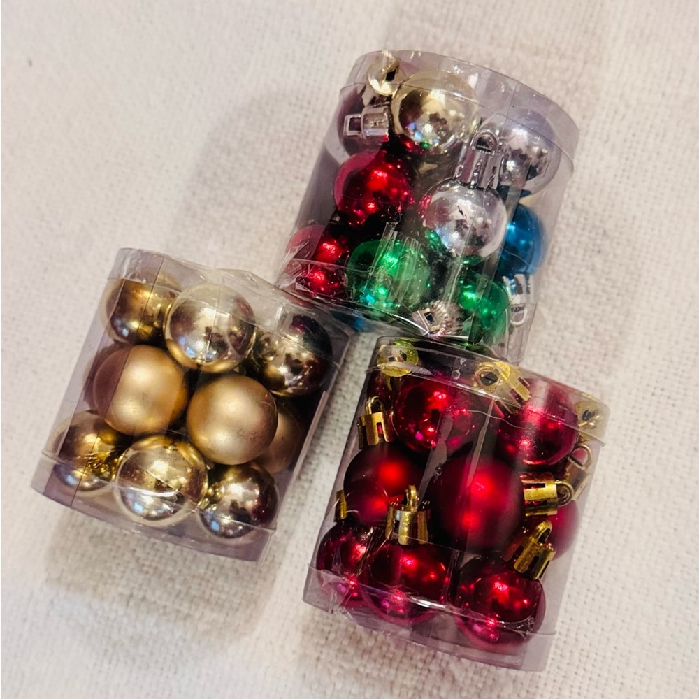 45 Pc Set Multicolor Christmas Ornaments Shatterproof Mini Balls